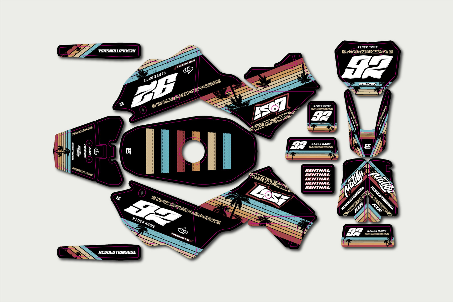 1/4 Scale Pro Moto MX Graphic Kits